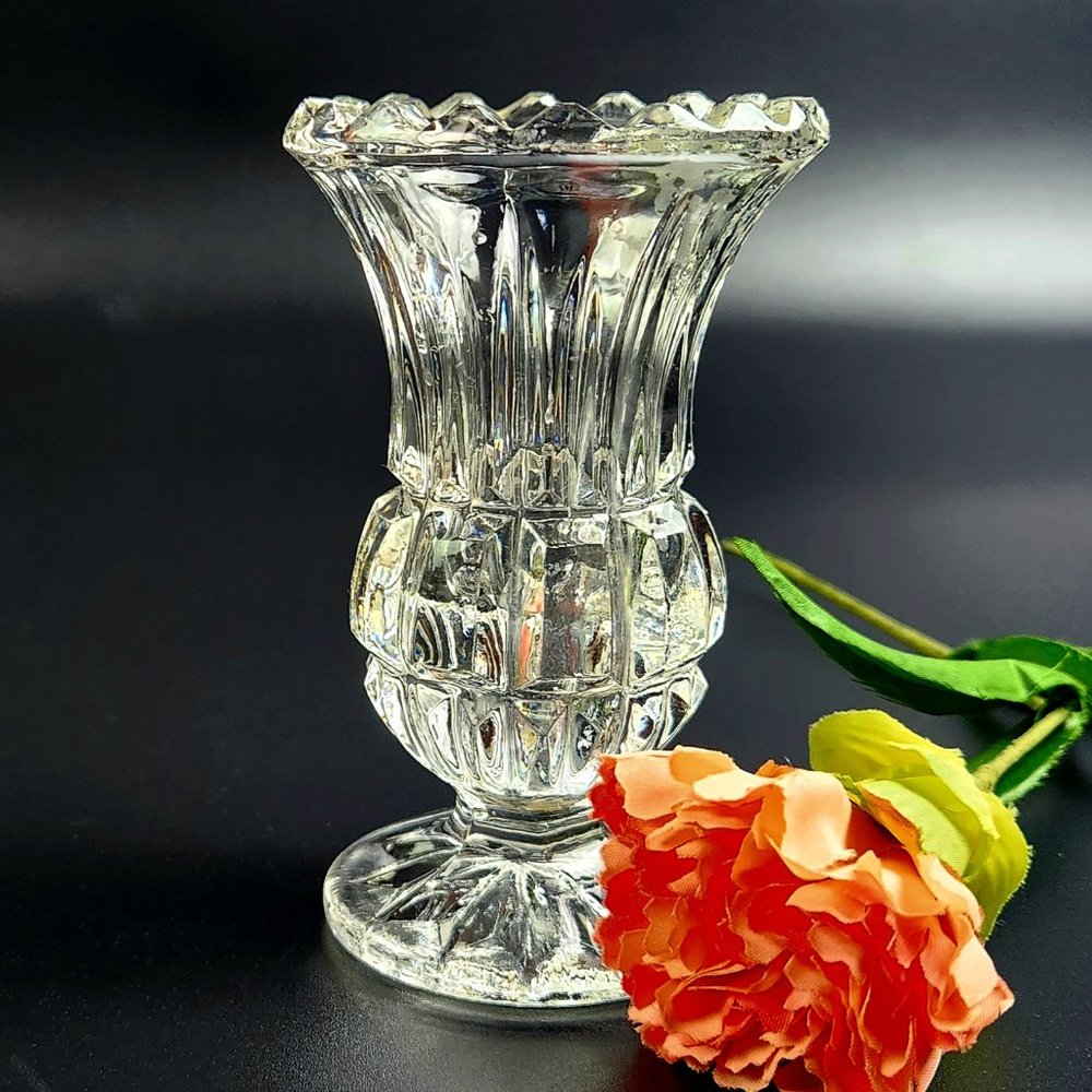 Vintage -  Lead Crystal - Footed Bud Vase - Made in Yugoslavia